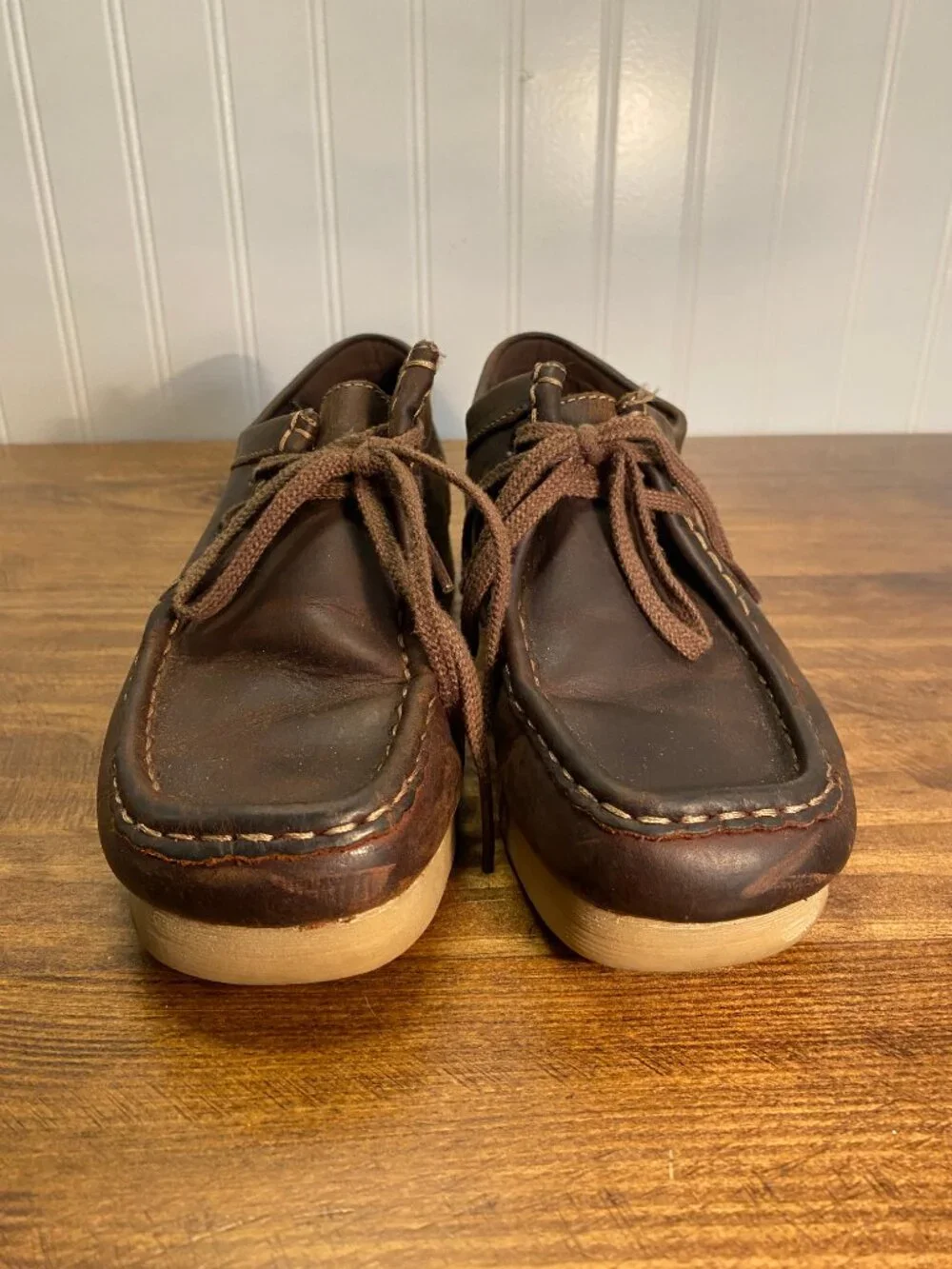 Clarks Brown Leather Wallabee Style Lace Up Shoes - Women's Size 8M